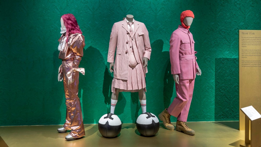 Installation inside the "Fashioning Masculinities: The Art of Menswear" exhibition at  Victoria and Albert Museum.