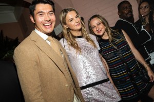 Henry Golding, Kelly Sawyer Patricof and Jennifer Meyers