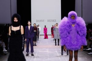 BERLIN, GERMANY - MARCH 16: Models walk the runway at the Danny Reinke show during the Mercedes-Benz Fashion Week Berlin March 2022 at Kraftwerk Mitte on March 16, 2022 in Berlin, Germany. (Photo by Sebastian Reuter/Getty Images for Nowadays )