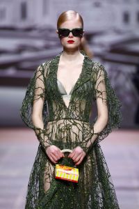 BERLIN, GERMANY - MARCH 15: A model walks the runway at the Kilian Kerner show during the Mercedes-Benz Fashion Week Berlin March 2022 at Kraftwerk Mitte on March 15, 2022 in Berlin, Germany. (Photo by Sebastian Reuter/Getty Images for Nowadays )