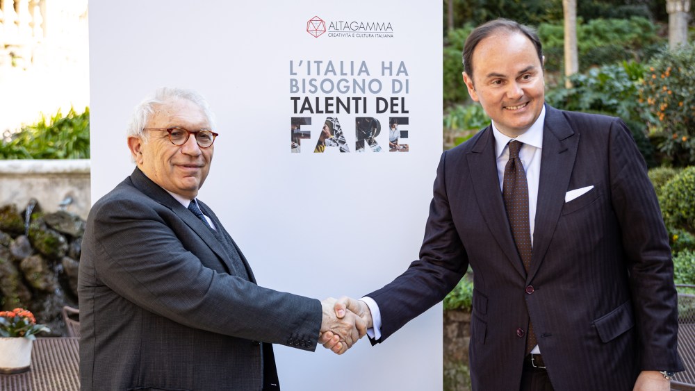 Italian Minister of Education Patrizio Bianchi and president of Altagamma Foundation, Matteo Lunelli