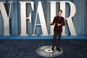 Andrew Garfield at the Vanity Fair Oscar Party held at the Wallis Annenberg Center for the Performing Arts on March 27th, 2022 in Beverly Hills, California.