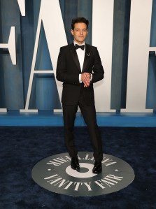 Rami Malek at the Vanity Fair Oscar Party held at the Wallis Annenberg Center for the Performing Arts on March 27th, 2022 in Beverly Hills, California.