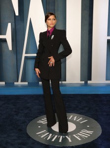 Zendaya at the Vanity Fair Oscar Party held at the Wallis Annenberg Center for the Performing Arts on March 27th, 2022 in Beverly Hills, California.