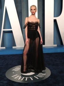 Anya Taylor-Joy at the Vanity Fair Oscar Party held at the Wallis Annenberg Center for the Performing Arts on March 27th, 2022 in Beverly Hills, California.