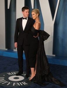 James Rothschild and Nicky Hilton Rothschild at the Vanity Fair Oscar Party held at the Wallis Annenberg Center for the Performing Arts on March 27th, 2022 in Beverly Hills, California.