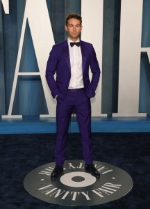Chace Crawford at the Vanity Fair Oscar Party held at the Wallis Annenberg Center for the Performing Arts on March 27th, 2022 in Beverly Hills, California.
