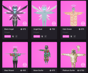 Philipp Plein's NFT collection presented during Metaverse Fashion Week available for purchase on the Decentraland marketplace.