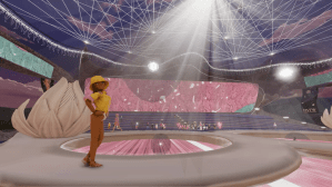 The Etro "Liquid Paisley" fashion show at Metaverse Fashion Week.