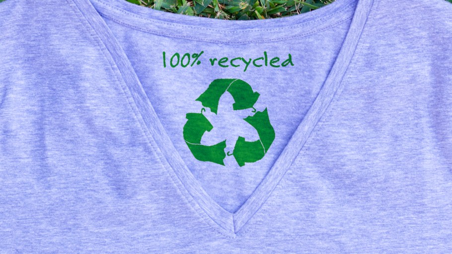 Lycra recycled shirt. The fashion industry must overcome challenges and innovate to make transformative change in sustainability but businesses can't do it alone.