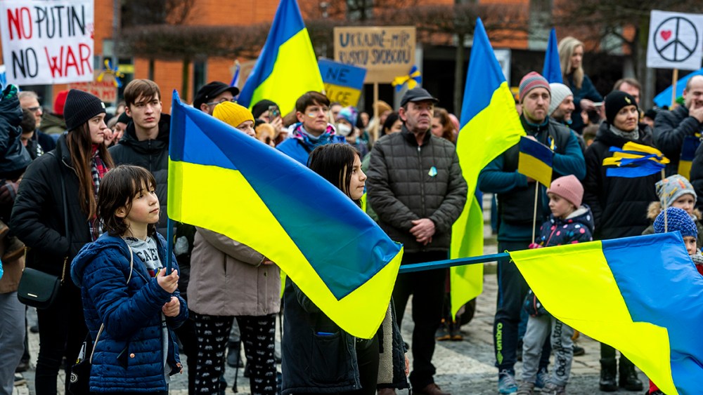 Protest event in support of Ukraine in Teplice, Czech Republic, March 4, 2022. Photo/Ondrej Hajek (CTK via AP Images)