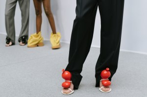 Backstage at Loewe RTW Fall 2022