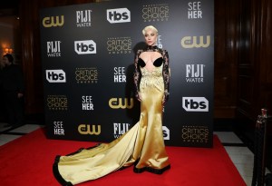 Lady Gaga attends the Critics Choice Awards celebration at The Savoy Hotel on Sunday, March 13, 2022, in London. (Photo by Vianney Le Caer/Invision/AP)