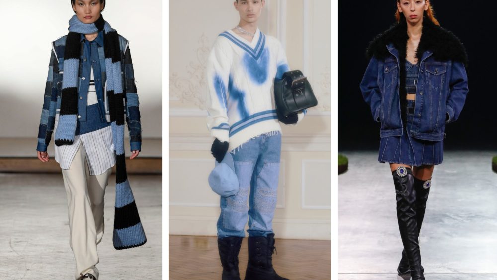 Designers at London Fashion Week leaned into the city's punk spirit with edgy denim.