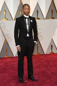 Pharrell Williams arrives at the Oscars on Sunday, Feb. 26, 2017, at the Dolby Theatre in Los Angeles. (Photo by Jordan Strauss/Invision/AP)