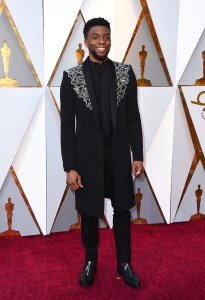 Chadwick Boseman arrives at the Oscars on Sunday, March 4, 2018, at the Dolby Theatre in Los Angeles. (Photo by Jordan Strauss/Invision/AP)