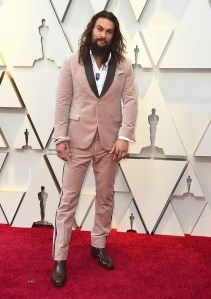 Jason Momoa arrives at the Oscars on Sunday, Feb. 24, 2019, at the Dolby Theatre in Los Angeles. (Photo by Jordan Strauss/Invision/AP)