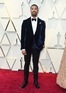 Michael B. Jordan arrives at the Oscars on Sunday, Feb. 24, 2019, at the Dolby Theatre in Los Angeles. (Photo by Jordan Strauss/Invision/AP)