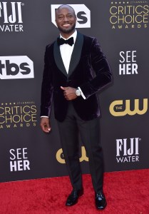Taye Diggs arrives at the 27th annual Critics Choice Awards on Sunday, March 13, 2022, at the Fairmont Century Plaza Hotel in Los Angeles. (Photo by Jordan Strauss/Invision/AP)