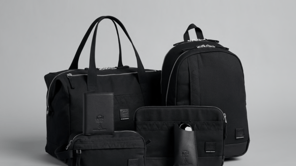 Pieces from the Herschel capsule for B. Shop at Bergdorf Goodman.