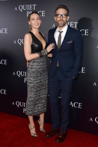 Actors Blake Lively and Ryan Reynolds attend "A Quiet Place" New York Premiere at the AMC Lincoln Square theater in New York, NY, onÊApril 2, 2018. (Photo by Anthony Behar/Sipa USA)(Sipa via AP Images)