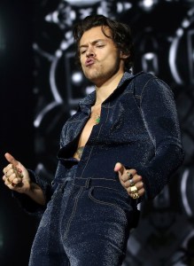 Capital's Jingle Bell Ball 2019 - Day One - O2 Arena - London. Harry Styles performs on stage during day one of Capital's Jingle Bell Ball with Seat at London's O2 Arena. The world's biggest stars performed live for Capital listeners at The 02 at the UK's biggest Christmas party. Artists performing across the weekend include Stormzy, Harry Styles, Rita Ora, Liam Payne, Taylor Swift, Mabel, Sam Smith, The Script amongst others. Picture date: Saturday December 7, 2019. See PA story SHOWBIZ Jingle Bell. Photo credit should read: Isabel Infantes/PA Wire URN:48872225 (Press Association via AP Images)