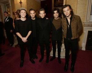 Royal Variety Performance - 2014. One Direction (left to right) Niall Horan, Liam Payne, Louis Tomlinson, Zayn Malik and Harry Styles attending the Royal Variety Performance in support of the Entertainment Artistes' Benevolent Fund, at the Palladium Theatre in London. Picture date: Thursday November 13, 2014. See PA story ROYAL Variety. Photo credit should read: Yui Mok/PA Wire URN:21461275