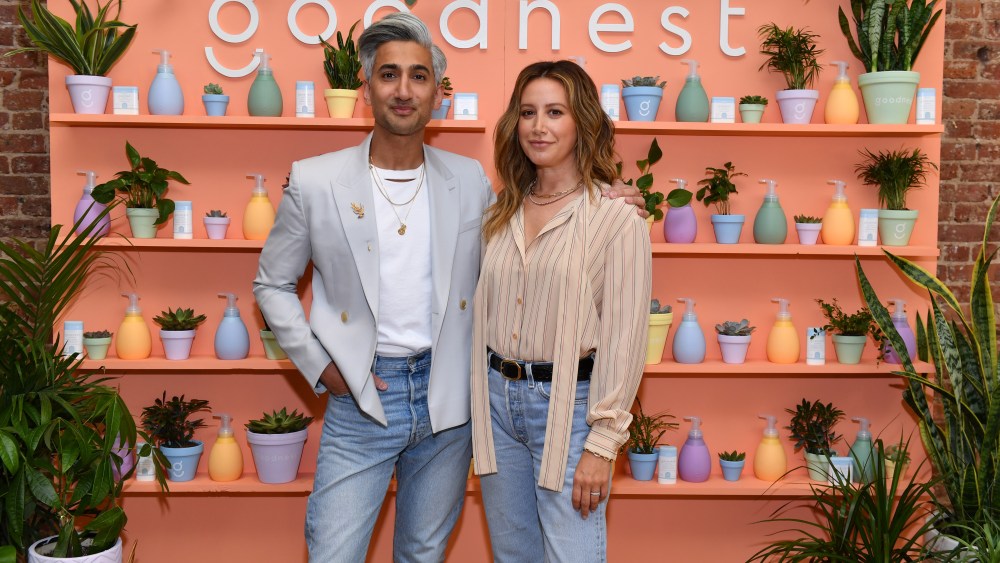 NEW YORK, NEW YORK - APRIL 27: Tan France and Ashley Tisdale attend the 'Better for Baby' event presented by goodnest on April 27, 2022 in New York City. (Photo by Noam Galai/Getty Images for goodnest)