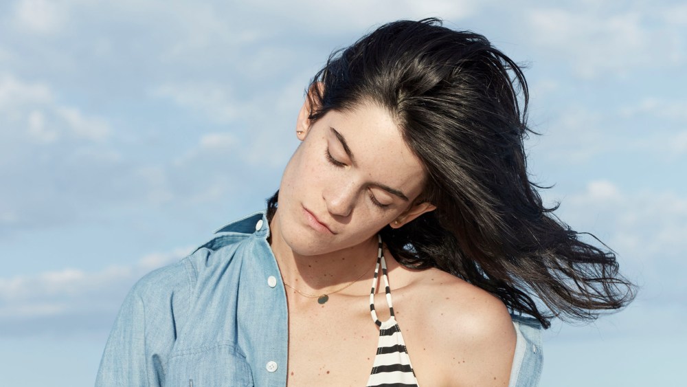 Suzanne Lindon in the campaign for Celine's "Plein Soleil" beachwear collection.