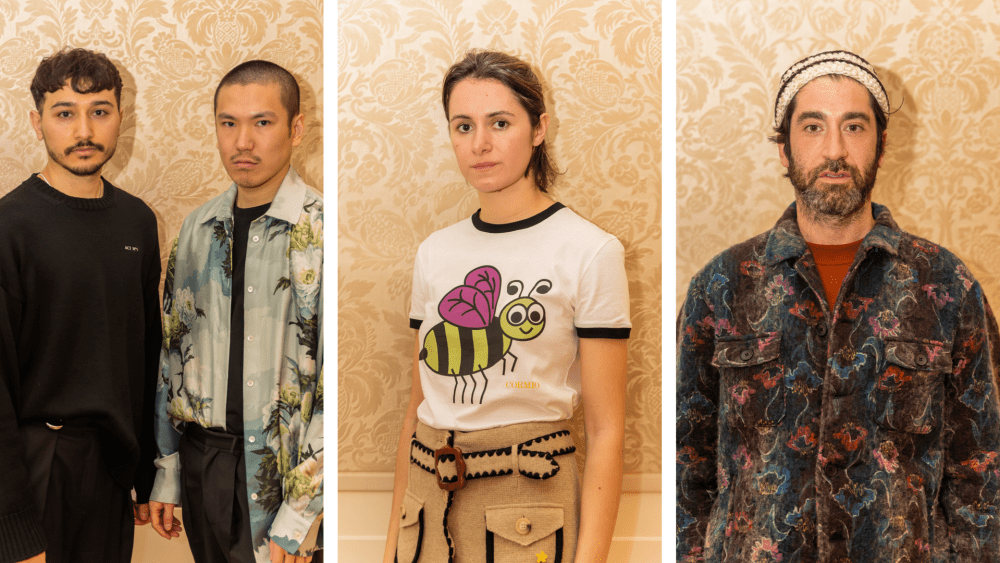 Camera Moda Fashion Trust's 2022 recipients from left to right Act N.1's Luca Lin and Galib Gassanoff; Cormio's Jezabelle Cormio, and Vitelli's Mauro Simionato.