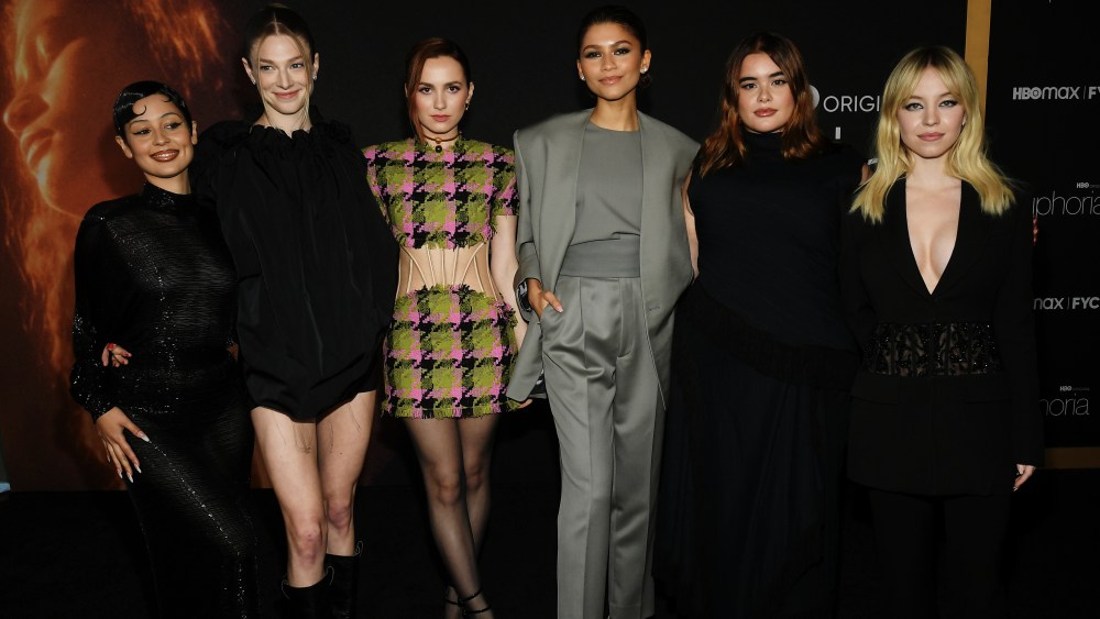 Alexa Demie, Hunter Schafer, Eric Dane, Maude Apatow, Zendaya, Barbie Ferreira and Sydney Sweeney at the 'Euphoria' Los Angeles FYC Event held at the Academy Museum on April 20th, 2022 in Los Angeles, California.