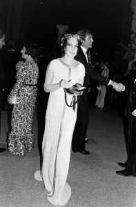 Designer Mary McFadden and guests attend the Metropolitan Museum of Art Costume Institute "Yves Saint Laurent: 25 Years of Design exhibition and gala on December 6, 1983.