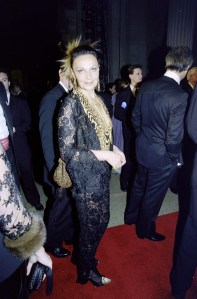 Diane Von Frustenberg arrives for the Metropolitan Museum of Art Costume Institute "Rock Style" exhibition opening and gala on December 7, 1999.