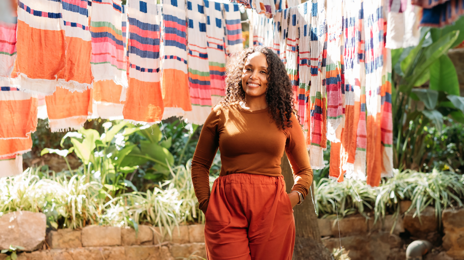 Hana Getachew of Bolé Road Textiles collaborated with West Elm on a home textiles collection