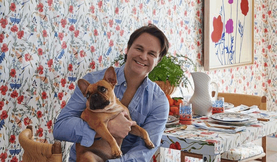 Anthropologie tapped interior designer Mark D Sikes for a chic collection of home decor in blue and white as well as a rich floral.
