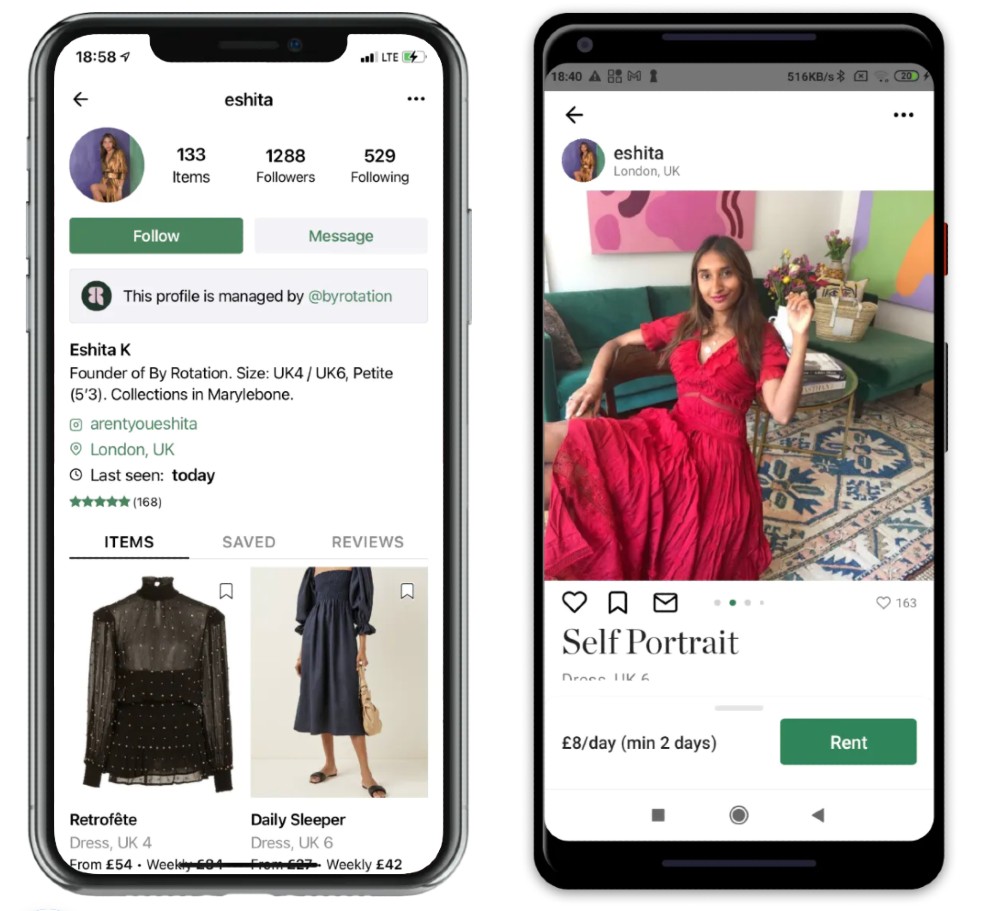 Lenders list their goods on the app and field request from interested renters. 