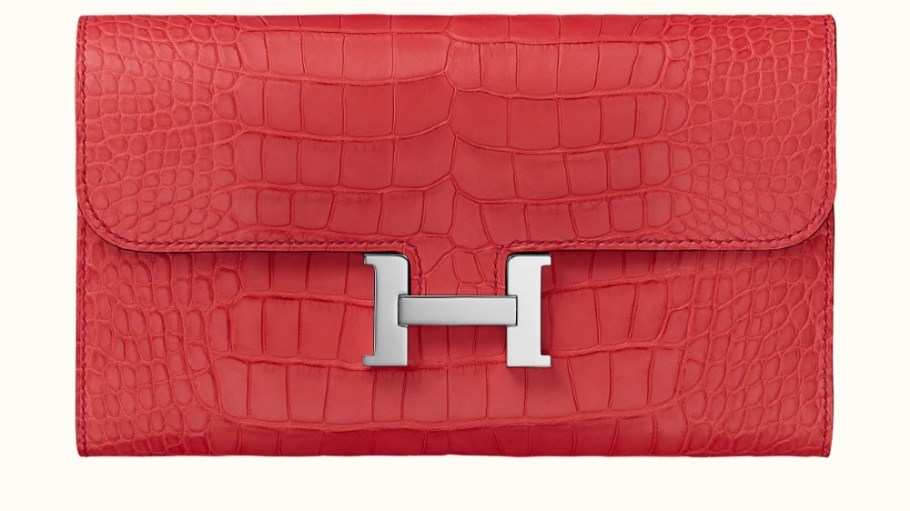 The Mississippiensis alligator Constance long wallet by Hermès.