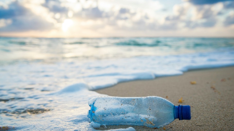 A social media campaign starring Heidi Montag compares single-use plastic bottles to single-use denim to illustrate corporate waste.