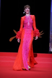 Jury member Rebecca Hall appears during the opening ceremony of the 75th international film festival, Cannes, southern France, Tuesday, May 17, 2022. (Photo by Vianney Le Caer/Invision/AP)