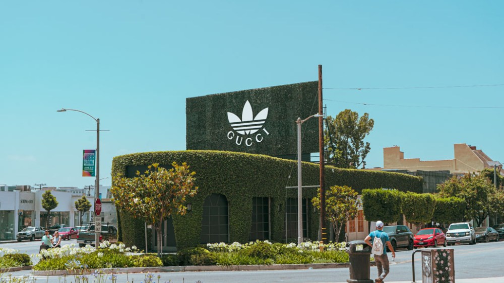 Adidas x Gucci pop-ups open June 7 on Melrose Place, pictured here, and other locations.