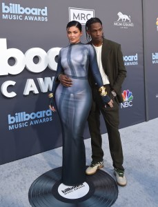 Kylie Jenner and Travis Scott at the 2022 Billboard Music Awards held at the MGM Grand Garden Arena on May 15th, 2022 in Las Vegas, Nevada.