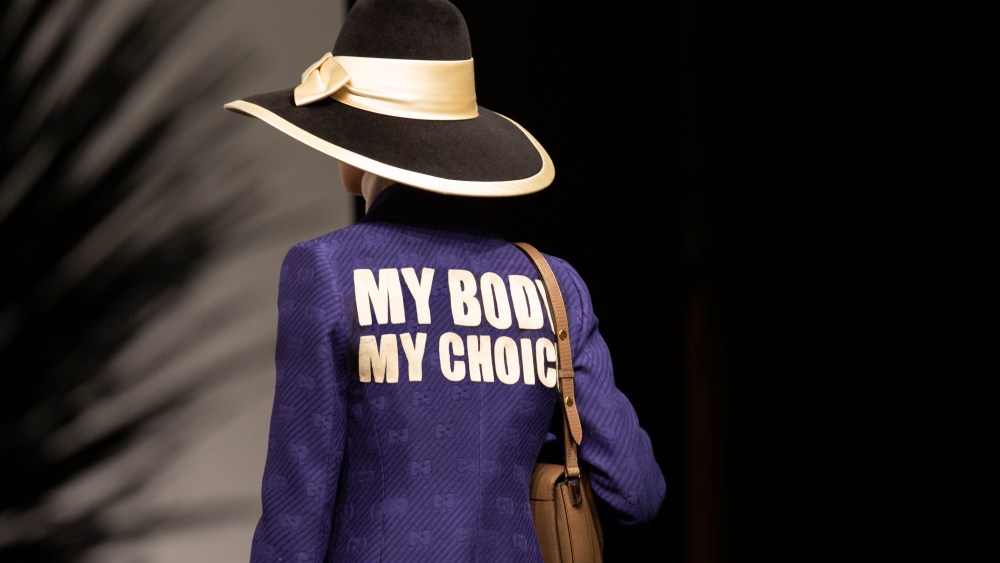 "My Body My Choice" jacket designed by Gucci for cruise 2020