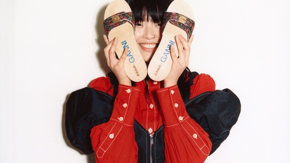 Dr. Scholl's and Ganni collaborated on a traceable, retro wooden sandal