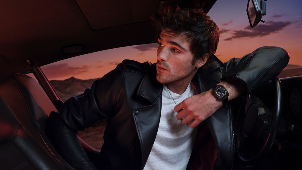 Jacob Elordi wearing the Monaco timepiece.