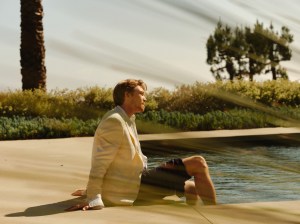 Canali’s linen jacket over Louis Vuitton Men’s silk shirt and Tom Ford’s viscose tank top; CDLP’s lyocell pants. Alwin’s own sunglasses; David Yurman ring.