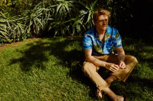 Gucci’s cotton shirt, wool pants and belt. Loewe sandals.