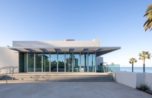 The Sahm Seaview Room and Bartell Terrace with views of the Pacific Ocean at MCASD’s new La Jollaflagship by Selldorf Architects.
