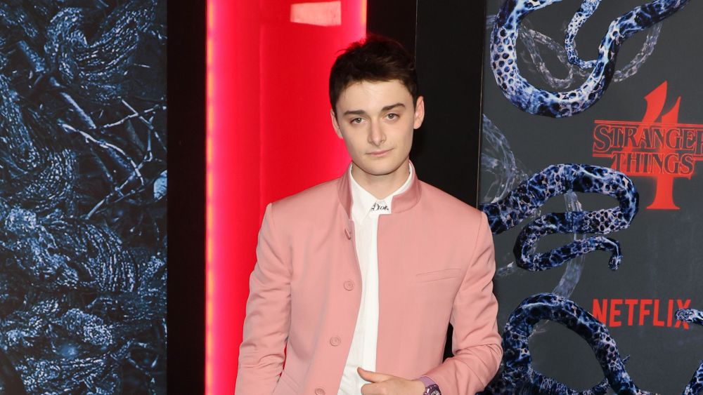 Noah Schnapp wears Dior to attend Netflix's "Stranger Things" season four Premiere at Netflix Brooklyn.