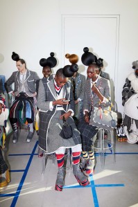Backstage at Thom Browne RTW Fall 2022