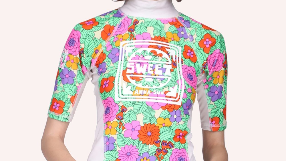 Anna Sui Beckoning Blossoms Surf Top Marigold